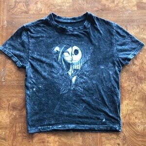Nightmare Before Christmas Cropped Black Tee, Sally Size Small